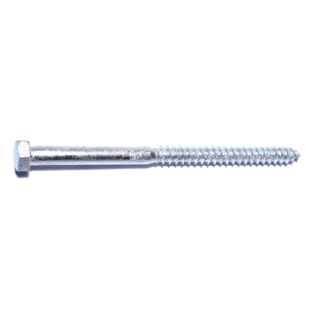 Midwest Fastener Lag Screw, 3/8 in, 6 in, Steel, Hot Dipped Galvanized Hex Hex Drive, 50 PK 05587